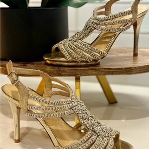 ANTONIO MELANI Champagne Gold Heels - Sz 7